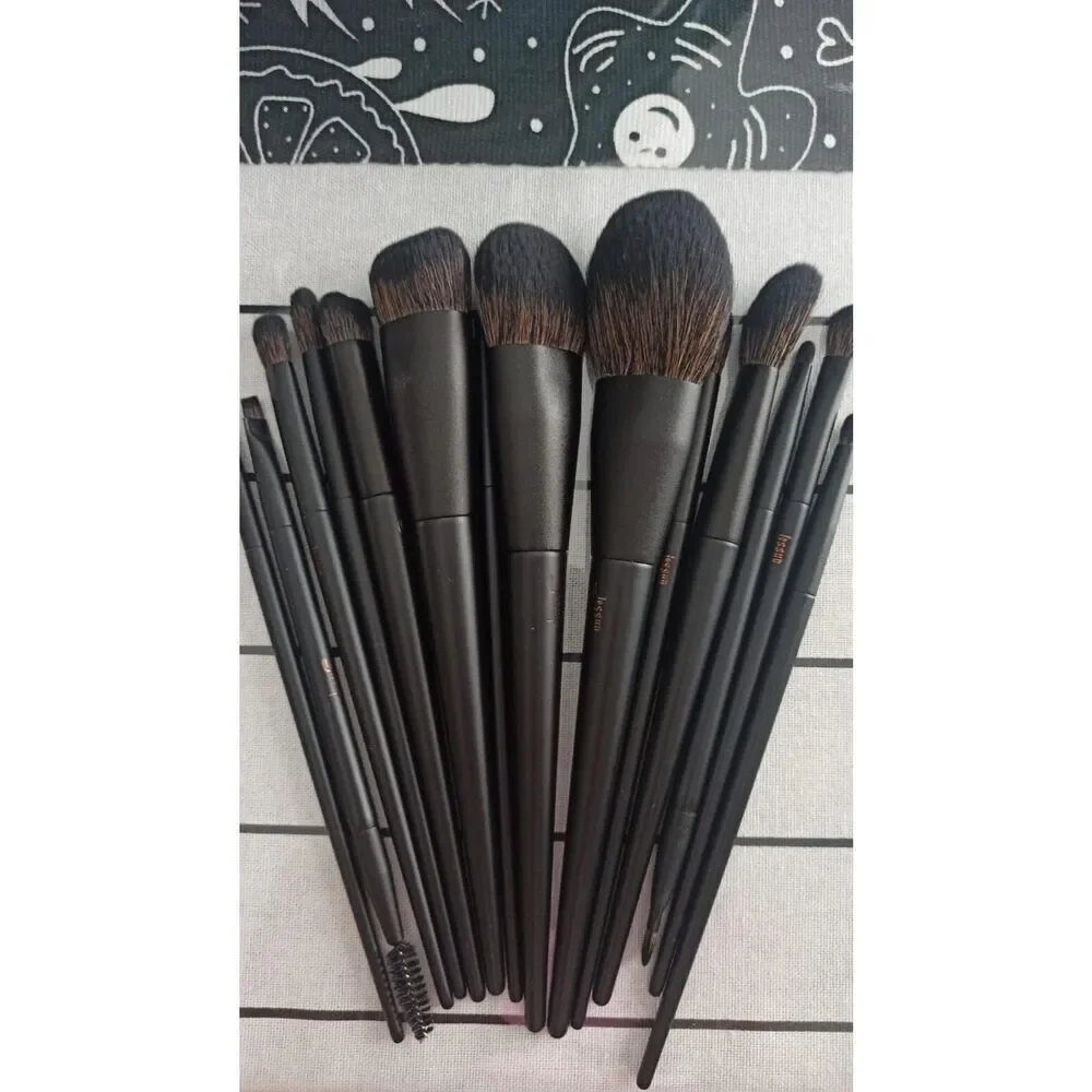 Jessup 14 Pieces T336 Black Kabuki Blending Makeup Brush Set